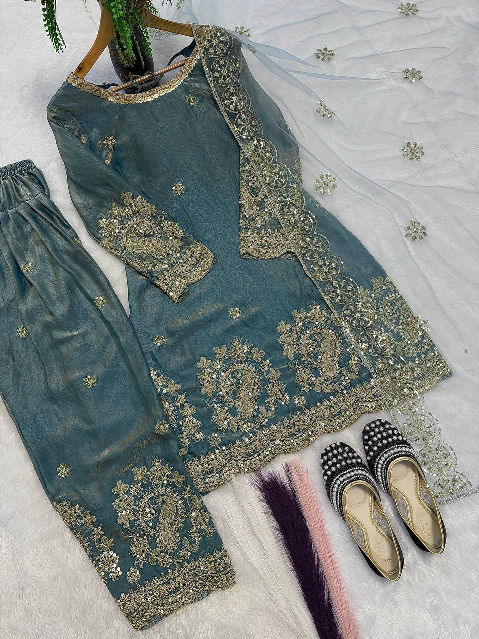 Neo-Classic Sage Couture Salwar Suit